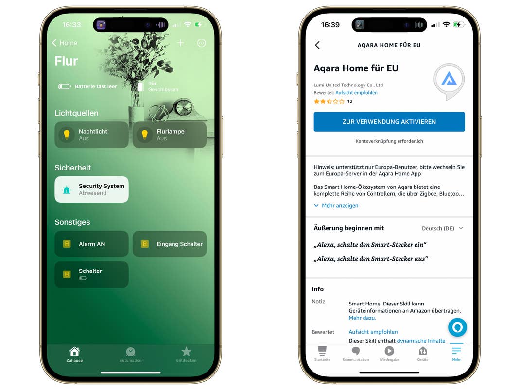 Aqara Integration in Apple Home und Alexa