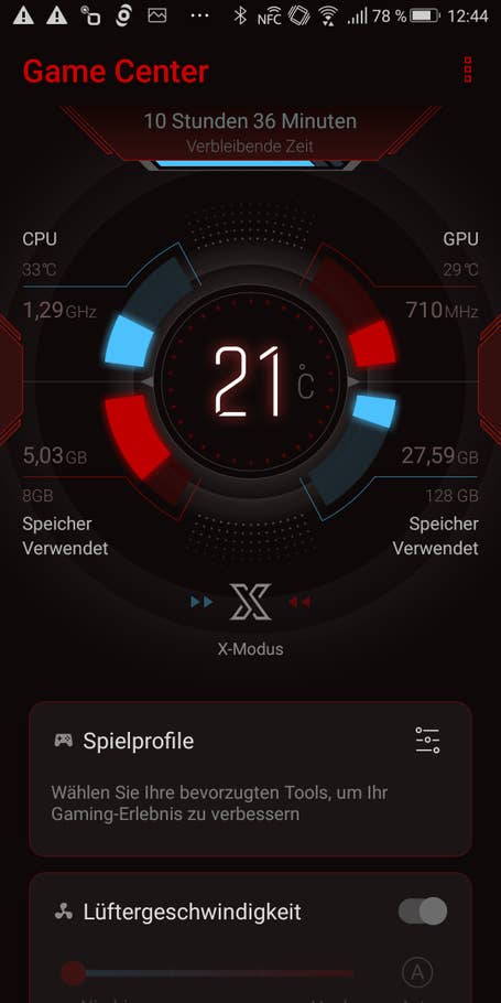 Das Game Center des Asus ROG Phone