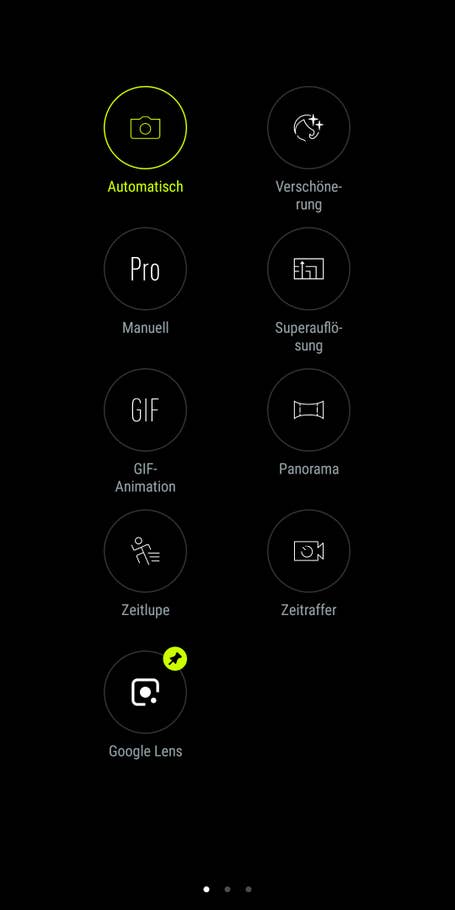 Die Modi-Auswahl in der Kamera-App des Asus ROG Phone