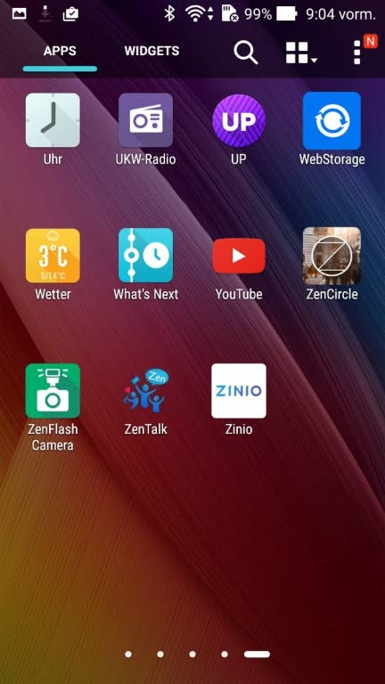 Asus Zenfone 2 Screenshots des Menüs im Test bei inside-digital.de