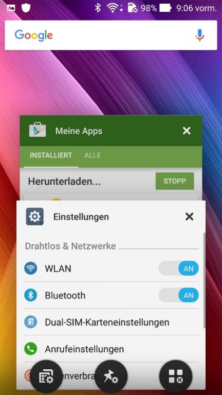 Asus Zenfone 2 Screenshots des Menüs im Test bei inside-digital.de