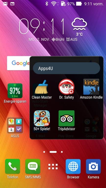 Asus Zenfone 2 Screenshots des Menüs im Test bei inside-digital.de