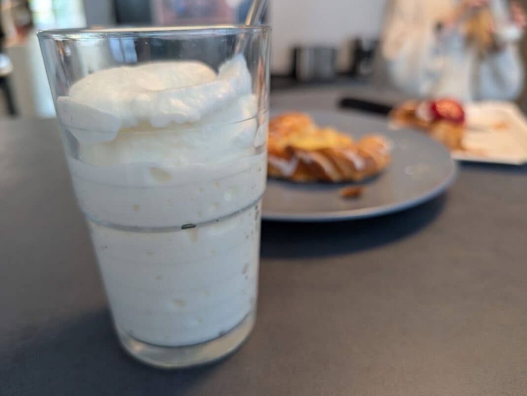 Auch ein Milchshake funktioniert wunderbar mit der Ninja Slushi - nur an der Präsentation müssen wir noch arbeiten