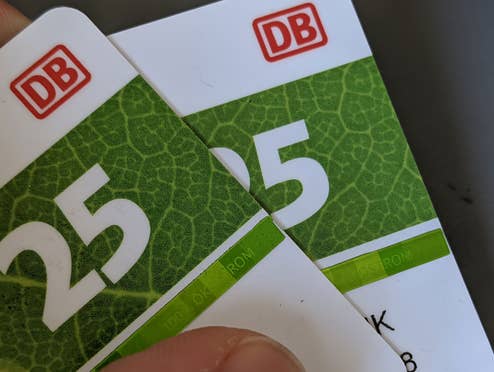 Bahncard 25 als Plastikkarte