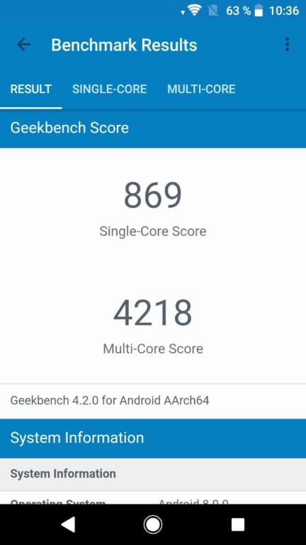 Benchmark-Test Sony Xperia XA2 Ultra