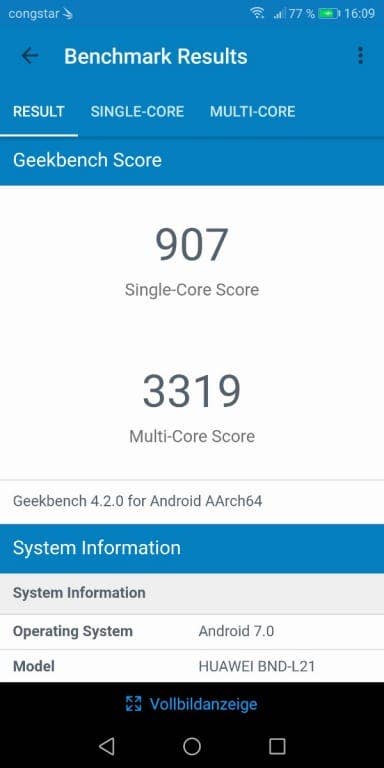 Benchmark-Tests des Honor 7X