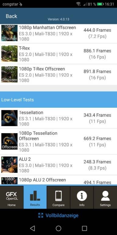 Benchmark-Tests des Honor 7X