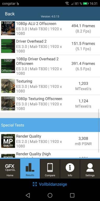 Benchmark-Tests des Honor 7X