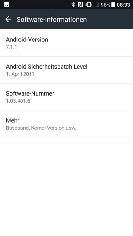 Benutzeroberfläche und Einstellungen des HTC U11