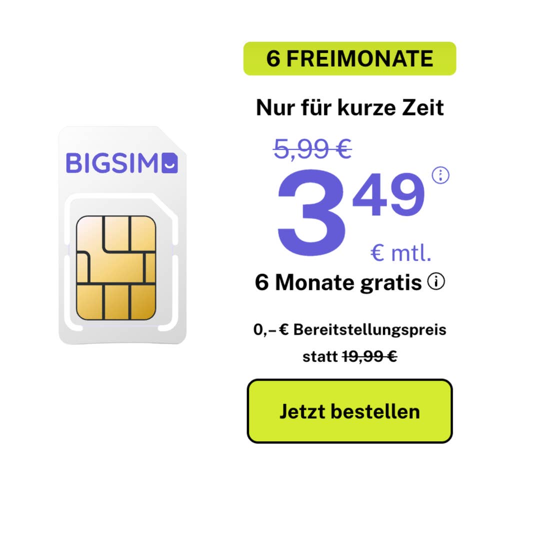 BigSIM 4-GB-Tarif mit 6 Gratismonaten