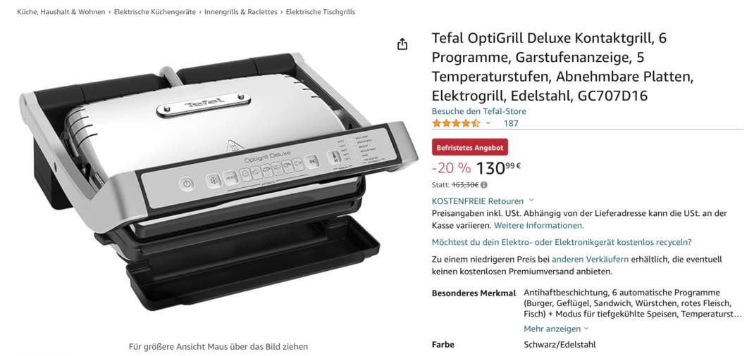 OptiGrill bei Amazon