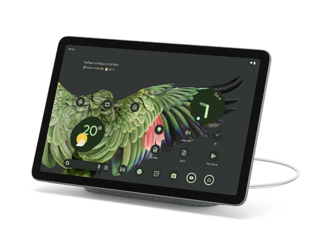 Das Google Pixel Tablet in der Farbe Hazel