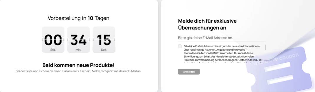 Huawei Newsletter Anmeldung