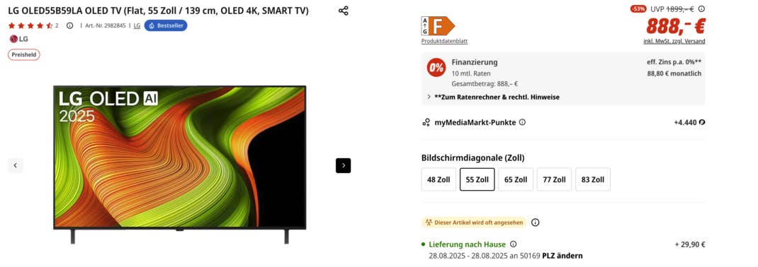 LG OLED-TV bei MediaMarkt im Angebot