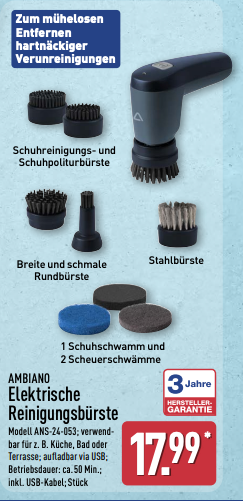 Elektrische Reinigungsbürste Ambiano