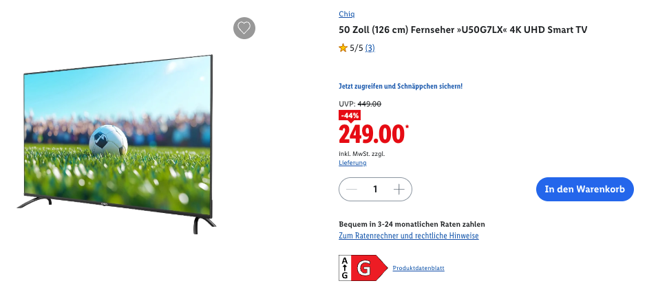 Screenshot Lidl TV