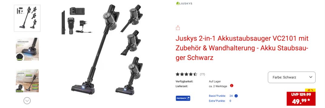 Juskys Akkusauger bei Netto