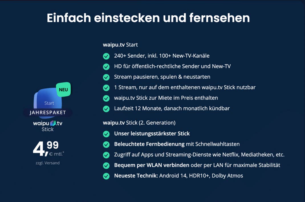 Waipu.tv Starterpaket