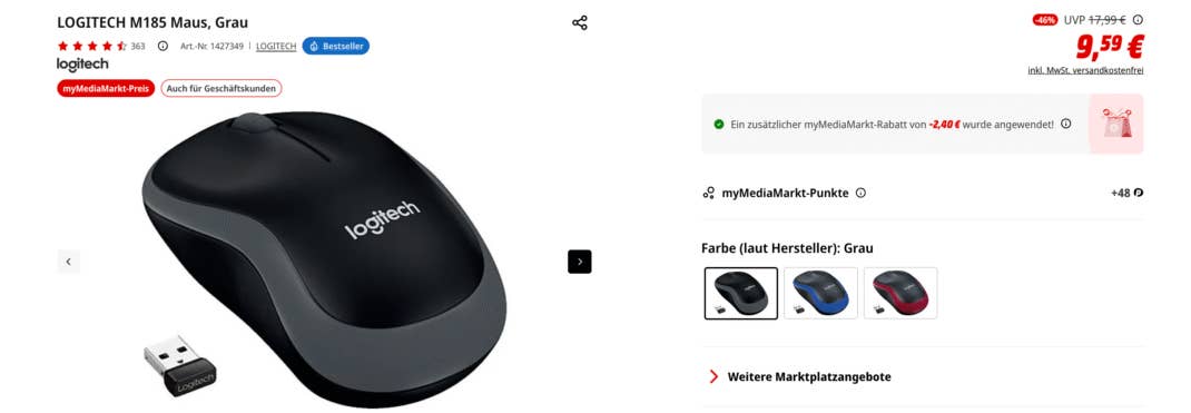 Logitech Maus im Angebot bei MediaMarkt