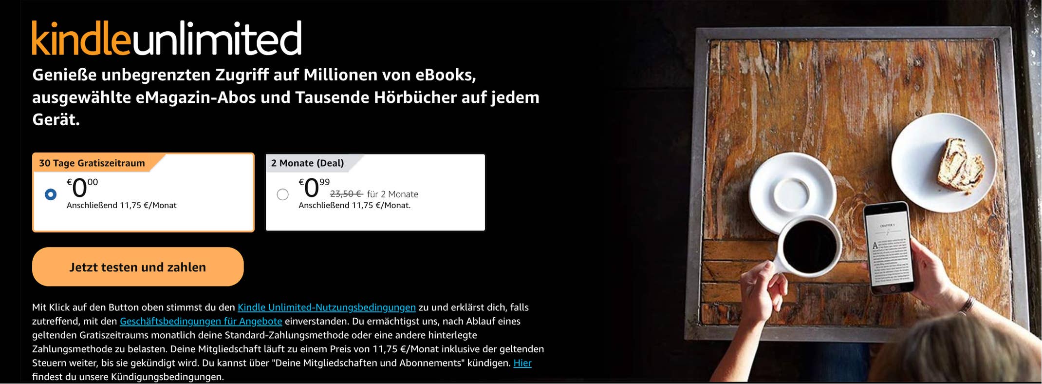 Kindle Unlimited bis zu zwei Monate kostenlos Aktion