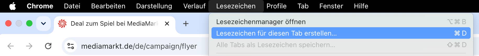 Lesezeichen hinzufügen