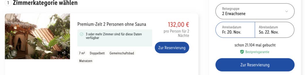 Screenshot Lidl Reisen Tropical Island