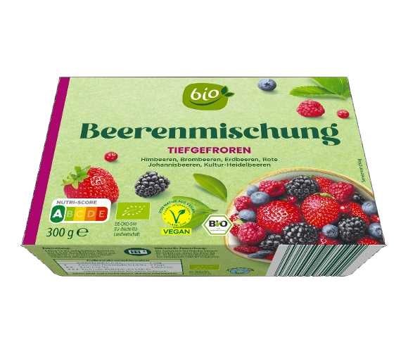 Verpackung Bio Beerenmischung tiefgefroren von Aldi