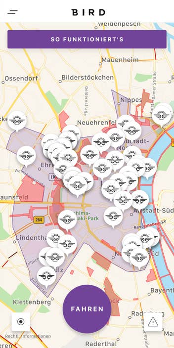 Screenshot des Anbieters Circ: Ausbreitung in Köln
