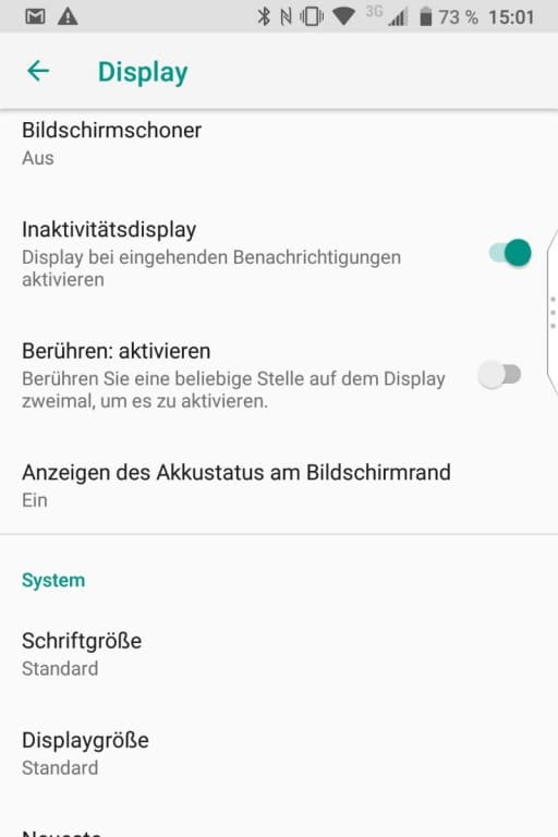 Blackberry KEY2 - Display-Einstellungen