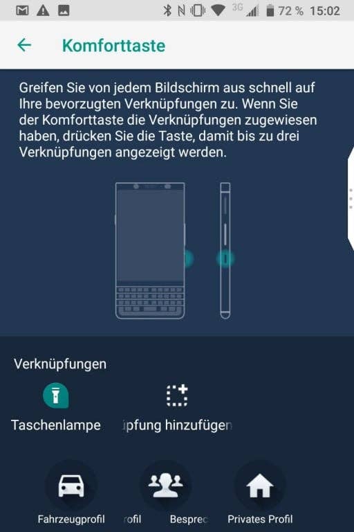 Blackberry KEY2 - Tasten-Einstellungen