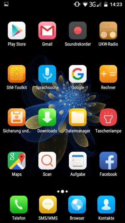 Blackview E7: Das Menü