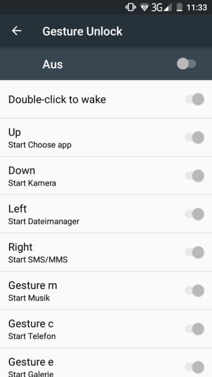 Blackview E7: Das Menü