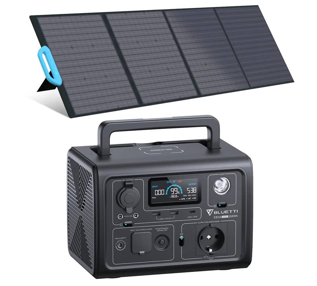 Set aus Bluetti EB3A Powerstation und PV200 Solarpanel