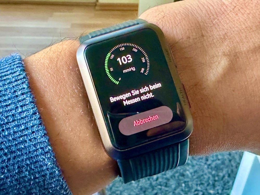 Blutdruck-Messung mit der Huawei Watch D.