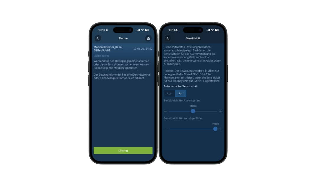 Screenshot aus der Bosch-App