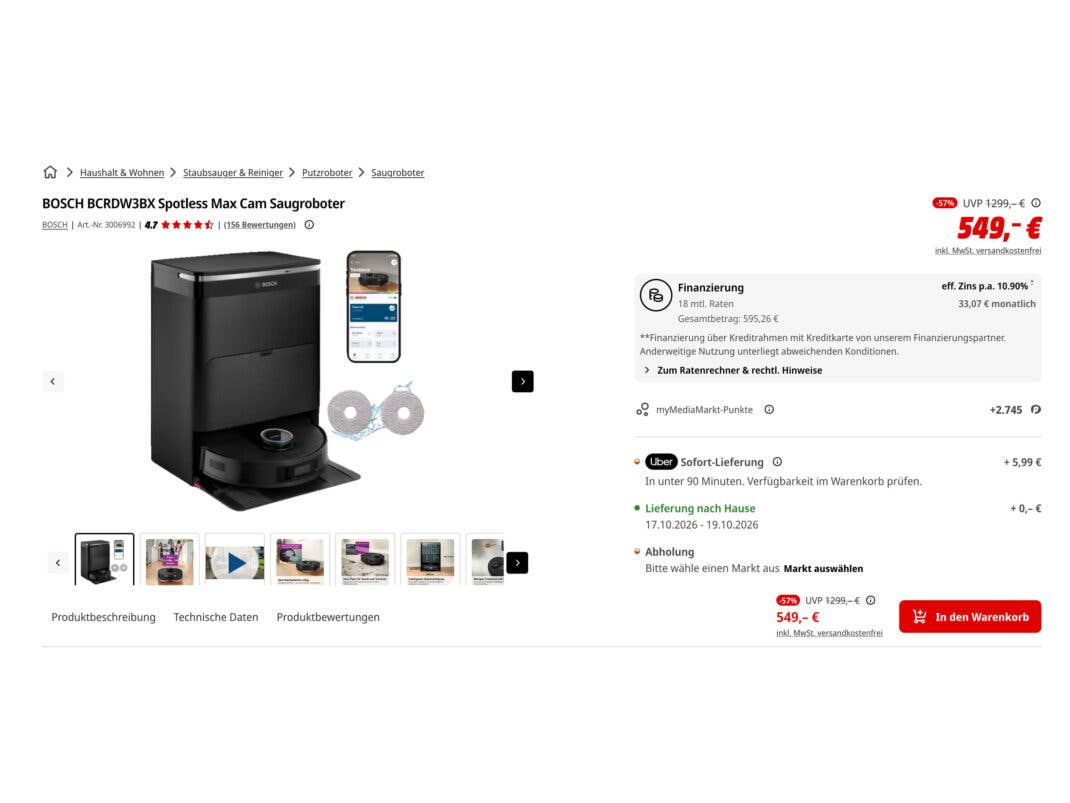 Bosch-Saugroboter-Deal bei MediaMarkt
