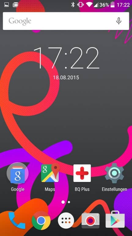 BQ Aquaris M5: Screenshots Benutzeroberfläche