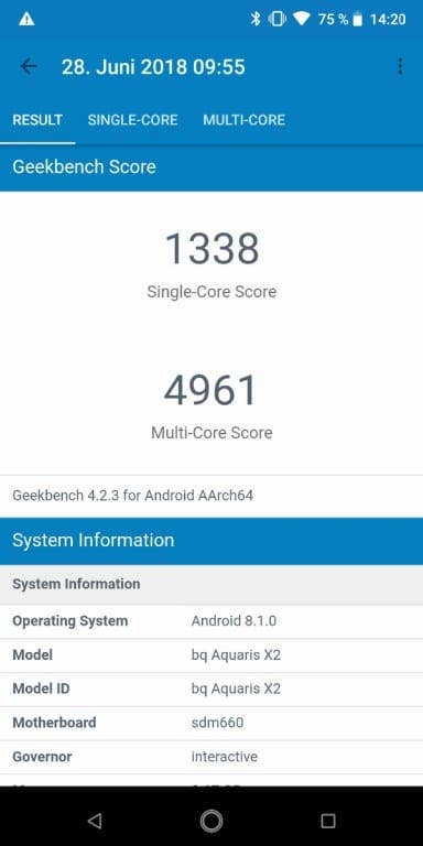 BQ Aquaris X2 im Test: Benchmark-Tests