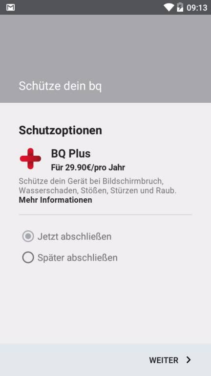 BQ Aquaris X5 Menü