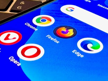 Browser-Apps auf einem Smartphone von Realme
