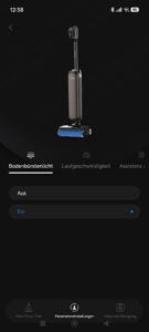 Parametereinstellungen in der Tineco-App Screenshot