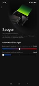 Reinigungsmodi Saugen in der Tineco-App Screenshot