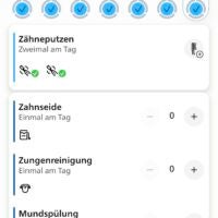 Zahnputztagebuch Screenshot aus der Philips Sonicare App