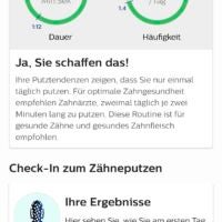 Check-In, Tipps und Tricks rund ums Zähneputzen in der Philips Sonicare App Screenshot aus der Philips Sonicare App