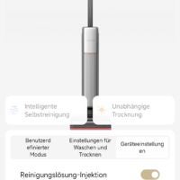 ... für das Reinigungsmittel und den Hubarm Screenshot aus der Dreame-App mit dem T16 Pro Heat