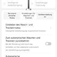 ... fürs Waschen und Trocknen der Bürstenwalze. Screenshot aus der Dreame-App mit dem T16 Pro Heat