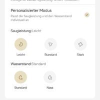 ... und auch personalisierte Modi. Screenshot aus der Dreame-App mit dem T16 Pro Heat