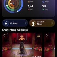 So sieht die Übersicht in der App aus. Screenshot aus der Sportstech Live App