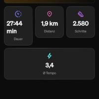 Nach dem Training gibt es eine Zusammenfassung. Screenshot aus der Sportstech Live App