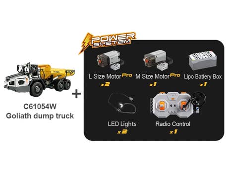 Klemmbaustein CaDA Knickgelenkter Muldenkipper (C61054W) Foto: Klemmbaustein CaDA Knickgelenkter Muldenkipper (C61054W)